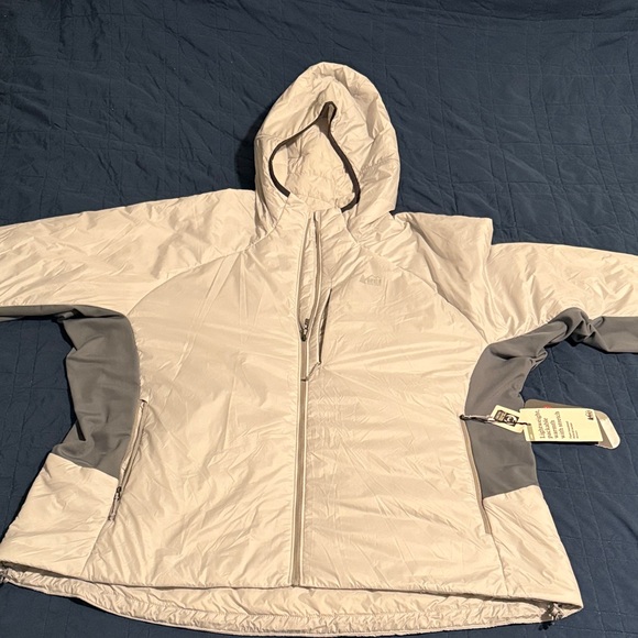NWT REI Co-op Flash Insulated Hybrid Hoodie Silver Gray Jacket, Women’s Plus 3X - Picture 6 of 15